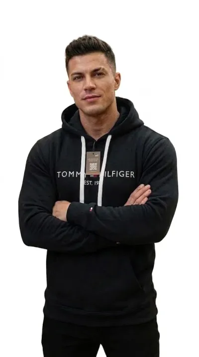 Sudadera Tommy Hilfiger de hombre, cerrada y con forro afelpado premium.