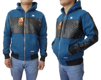 Chamarra tipo sudadera DC Shoes para hombre con detalles en vinipiel elegante.